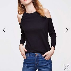 NWT LOFT black ls cold shoulder shirt xxl